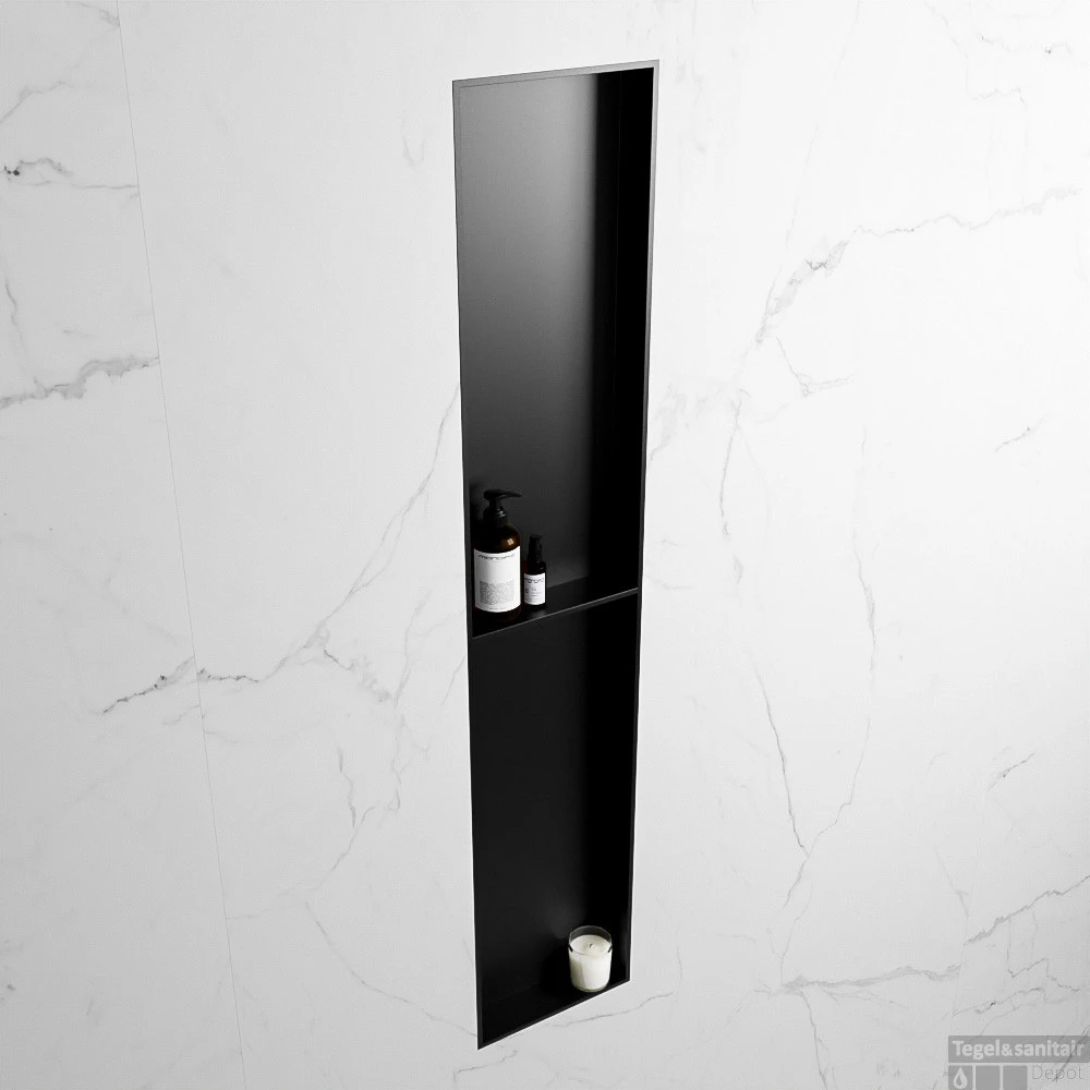 MONDIAZ EASY Nis 89,5x29,5cm In Solid Surface Kleur Urban | Urban. 2 Vakken Geschikt Voor In- Of Opbouw 5 MONDIAZ EASY Nis 89,5x29,5cm In Solid Surface Kleur Urban | Urban. 2 Vakken Geschikt Voor In- Of Opbouw - Afbeelding 3