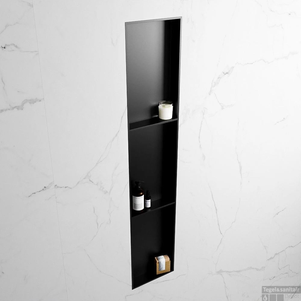 MONDIAZ EASY Nis 149,5x29,5cm In Solid Surface Kleur Urban | Urban. 3 Vakken Geschikt Voor In- Of Opbouw 5 MONDIAZ EASY Nis 149,5x29,5cm In Solid Surface Kleur Urban | Urban. 3 Vakken Geschikt Voor In- Of Opbouw - Afbeelding 3