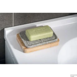 Goedkope Stijl Baden Winkel -Goedkope Stijl Baden Winkel nr11 zeephouder sapho nora vrijstaand 13x8.5x2.5 cm bamboe grijs 2