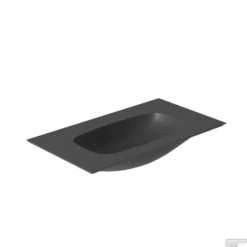 Wastafel Salenzi Nur 82x46 Cm Keramiek Mat Zwart 1 Kraangat (incl. Bijpassende Afvoerplug)