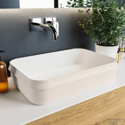 MONDIAZ ARVO Waskom Solid Surface 55cm Kleur Linen / Talc