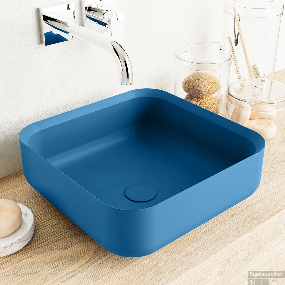 MONDIAZ BINX Waskom Solid Surface 36cm Kleur Jeans / Jeans 3 MONDIAZ BINX Waskom Solid Surface 36cm Kleur Jeans / Jeans