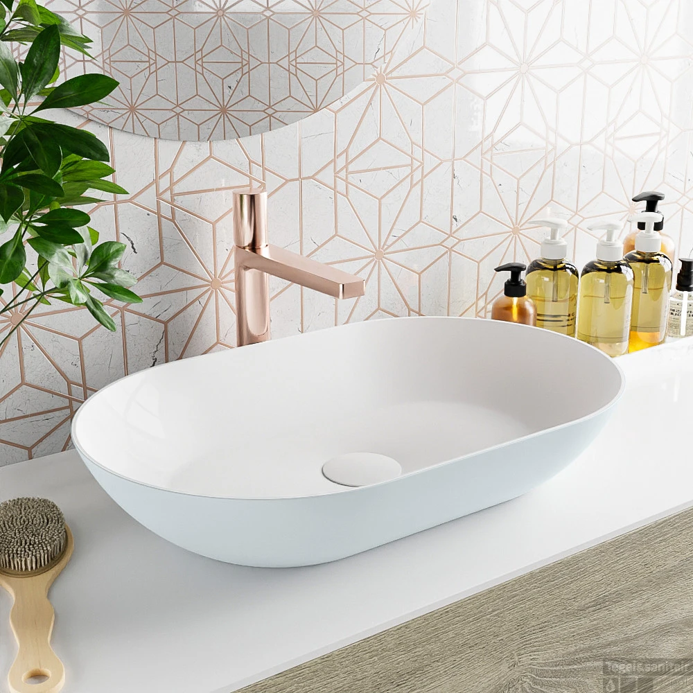 MONDIAZ ONNI Waskom Solid Surface 55cm Kleur Clay / Talc 3 MONDIAZ ONNI Waskom Solid Surface 55cm Kleur Clay / Talc