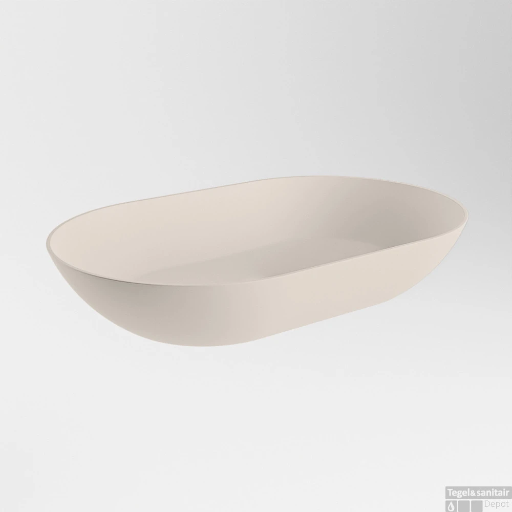 MONDIAZ ONNI Waskom Solid Surface 55cm Kleur Linen / Linen 5 MONDIAZ ONNI Waskom Solid Surface 55cm Kleur Linen / Linen - Afbeelding 3