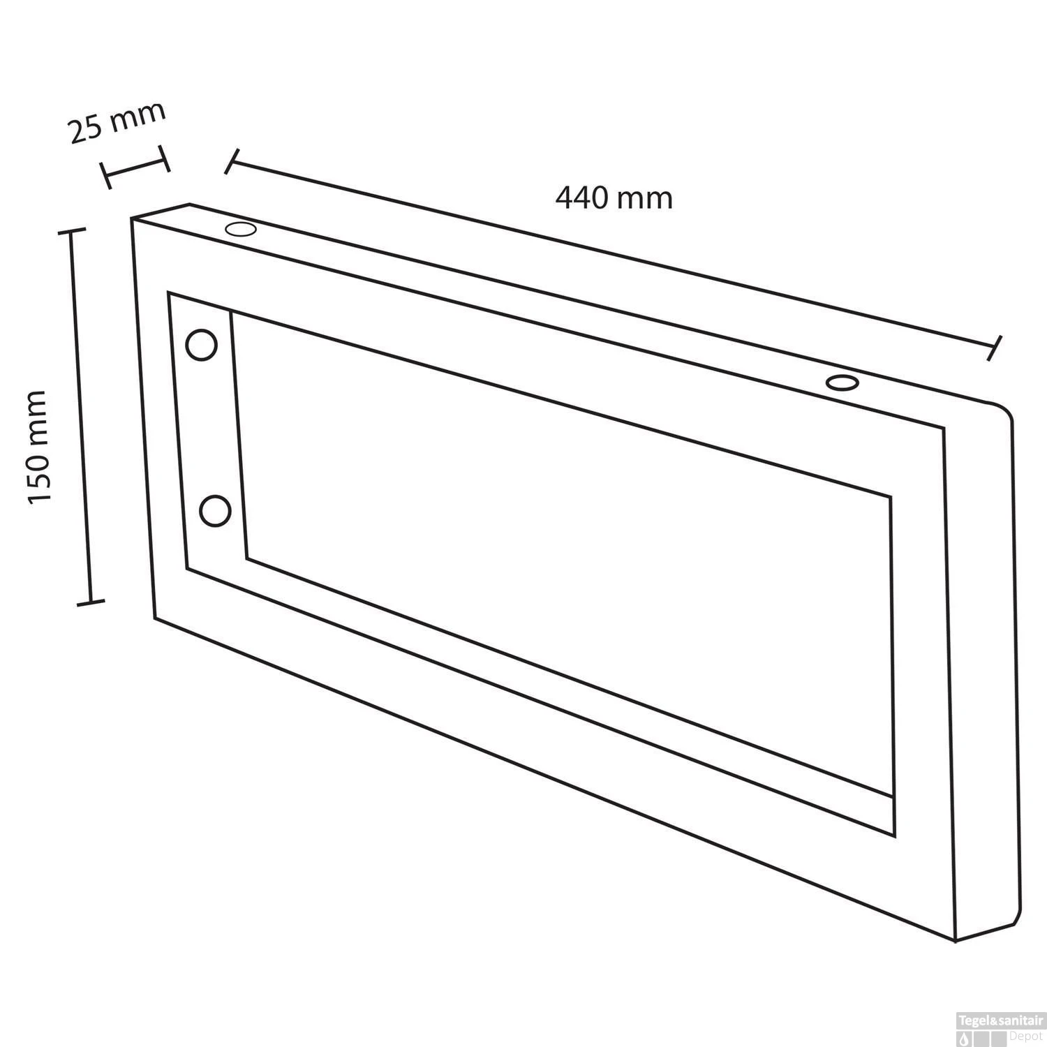 Ophangbeugel Differnz 2.5x44x15 Cm Chroom 4 Ophangbeugel Differnz 2.5x44x15 Cm Chroom - Afbeelding 2