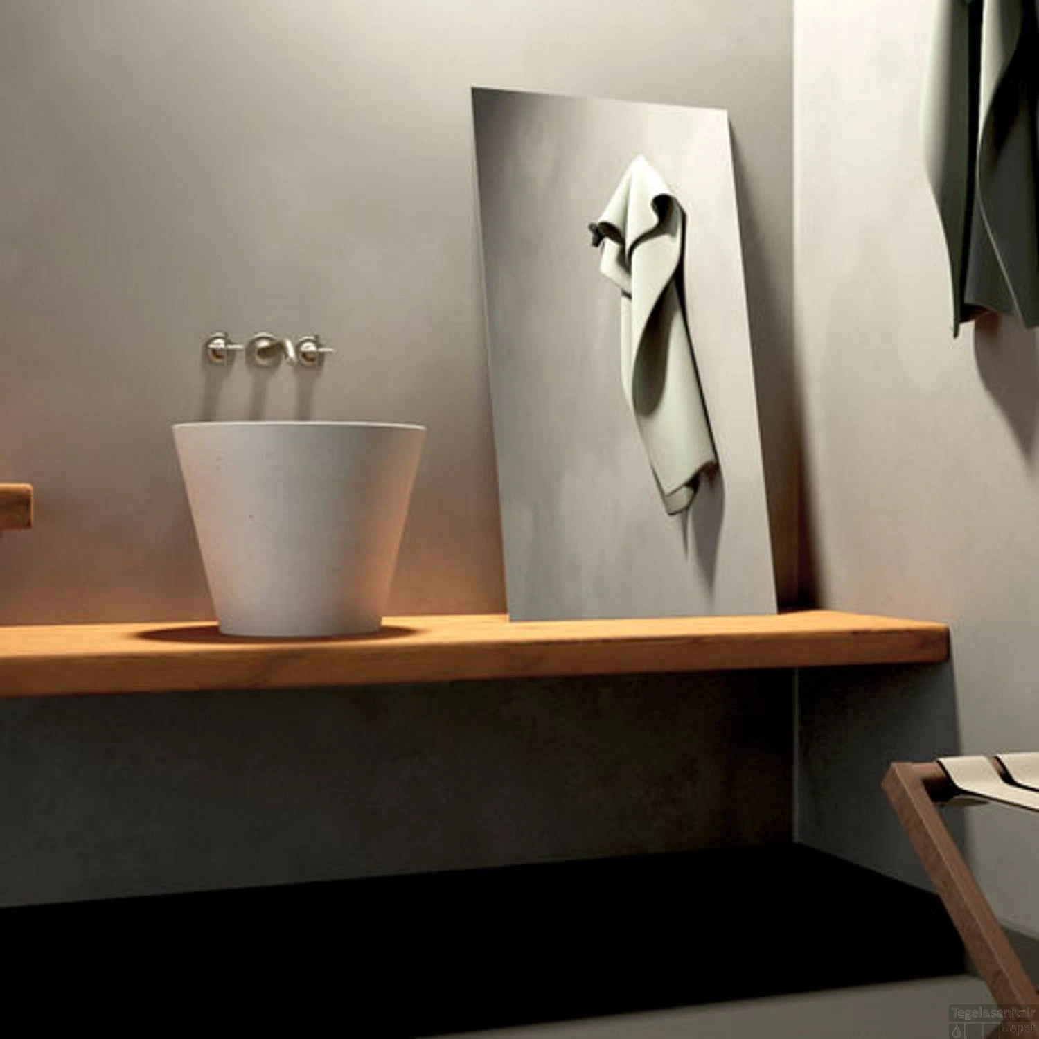 Opzet Wastafel Urbi Et Orbi Circum Beton 38x31 Cm Antraciet 5 Opzet Wastafel Urbi Et Orbi Circum Beton 38x31 Cm Antraciet - Afbeelding 3