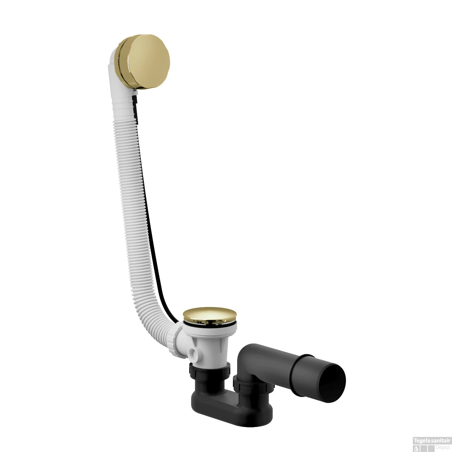 Badoverloop Hotbath Cobber Combinatie Verlengd Gepolijst Messing PVD 3 Badoverloop Hotbath Cobber Combinatie Verlengd Gepolijst Messing PVD