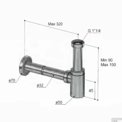 Fontein Sifon Hotbath Cobber Rond Geborsteld Koper PVD -Goedkope Stijl Baden Winkel p034bcp fontein sifon hotbath cobber rond geborsteld koper pvd tech