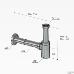 Fontein Sifon Hotbath Cobber Rond Chroom -Goedkope Stijl Baden Winkel p034cr fontein sifon hotbath cobber rond chroom tech