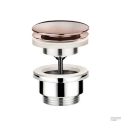 Clickwaste Hotbath Cobber Afvoerplug Met Schroef Rond Geborsteld Koper PVD