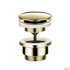 Clickwaste Hotbath Cobber Afvoerplug Met Schroef Rond Gepolijst Messing PVD