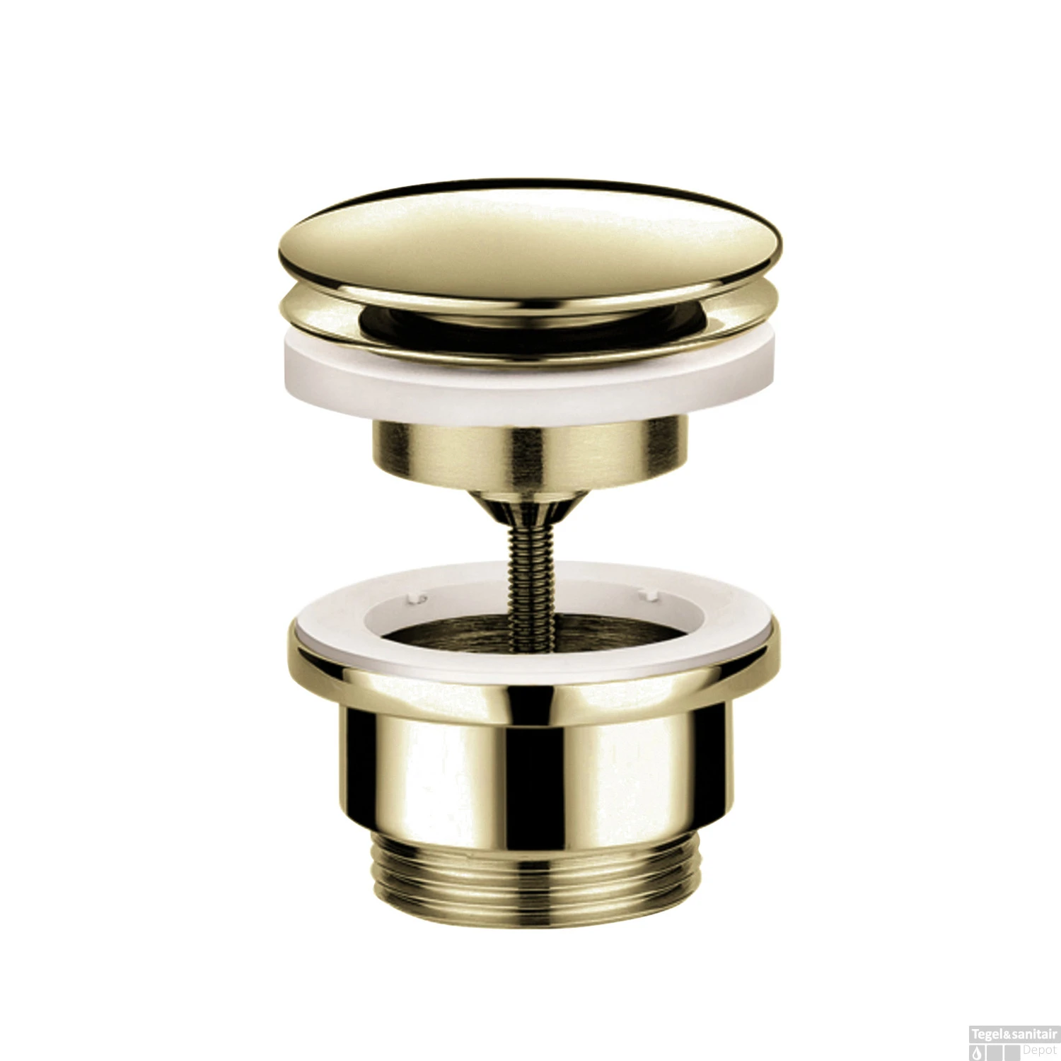 Clickwaste Hotbath Cobber Afvoerplug Met Schroef Rond Gepolijst Messing PVD OUTLET 3 Clickwaste Hotbath Cobber Afvoerplug Met Schroef Rond Gepolijst Messing PVD OUTLET