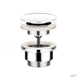 Clickwaste Hotbath Cobber Afvoerplug Met Schroef Rond Mat Wit