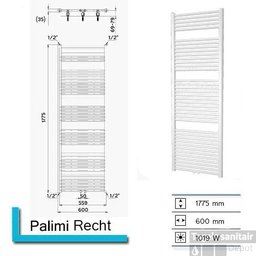 Handdoekradiator Palimi Recht 1775 X 600 Mm Antrciet Metallic 3 Handdoekradiator Palimi Recht 1775 X 600 Mm Antrciet Metallic