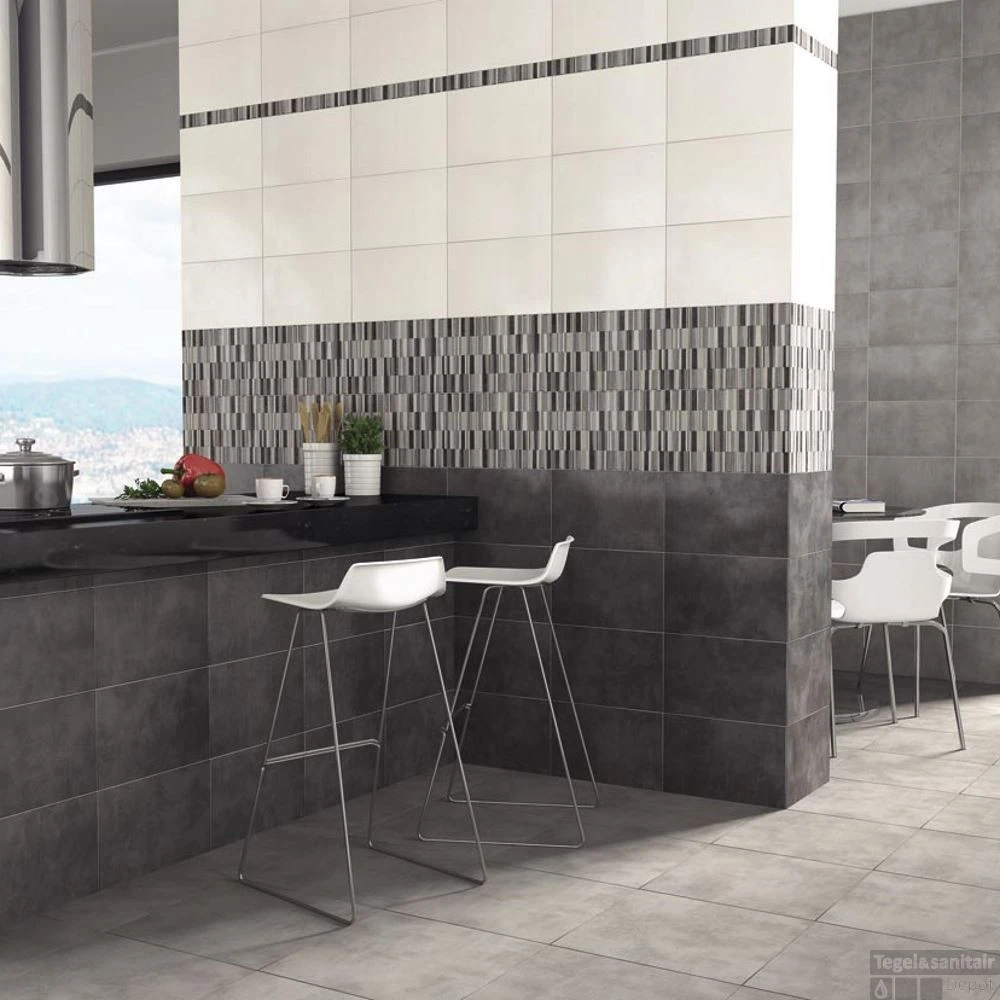 Wandtegel Cristacer Pascal Grafito 25x40 Cm (Doosinhoud 1,00M²) 4 Wandtegel Cristacer Pascal Grafito 25x40 Cm (Doosinhoud 1,00M²) - Afbeelding 2