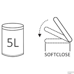 Pedaalemmer Differnz Soft Close Deksel 5 Liter Mat Chroom 8 Pedaalemmer Differnz Soft Close Deksel 5 Liter Mat Chroom -Goedkope Stijl Baden Winkel pedaalemmer differnz soft close deksel 5 liter mat chroom detail2