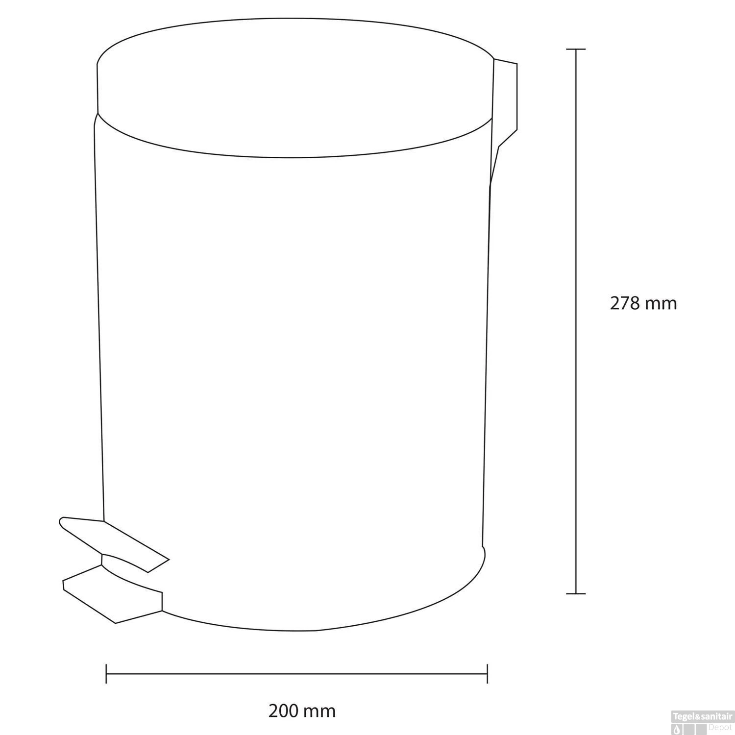 Pedaalemmer Differnz Soft Close Deksel 5 Liter Mat Zwart 6 Pedaalemmer Differnz Soft Close Deksel 5 Liter Mat Zwart - Afbeelding 4