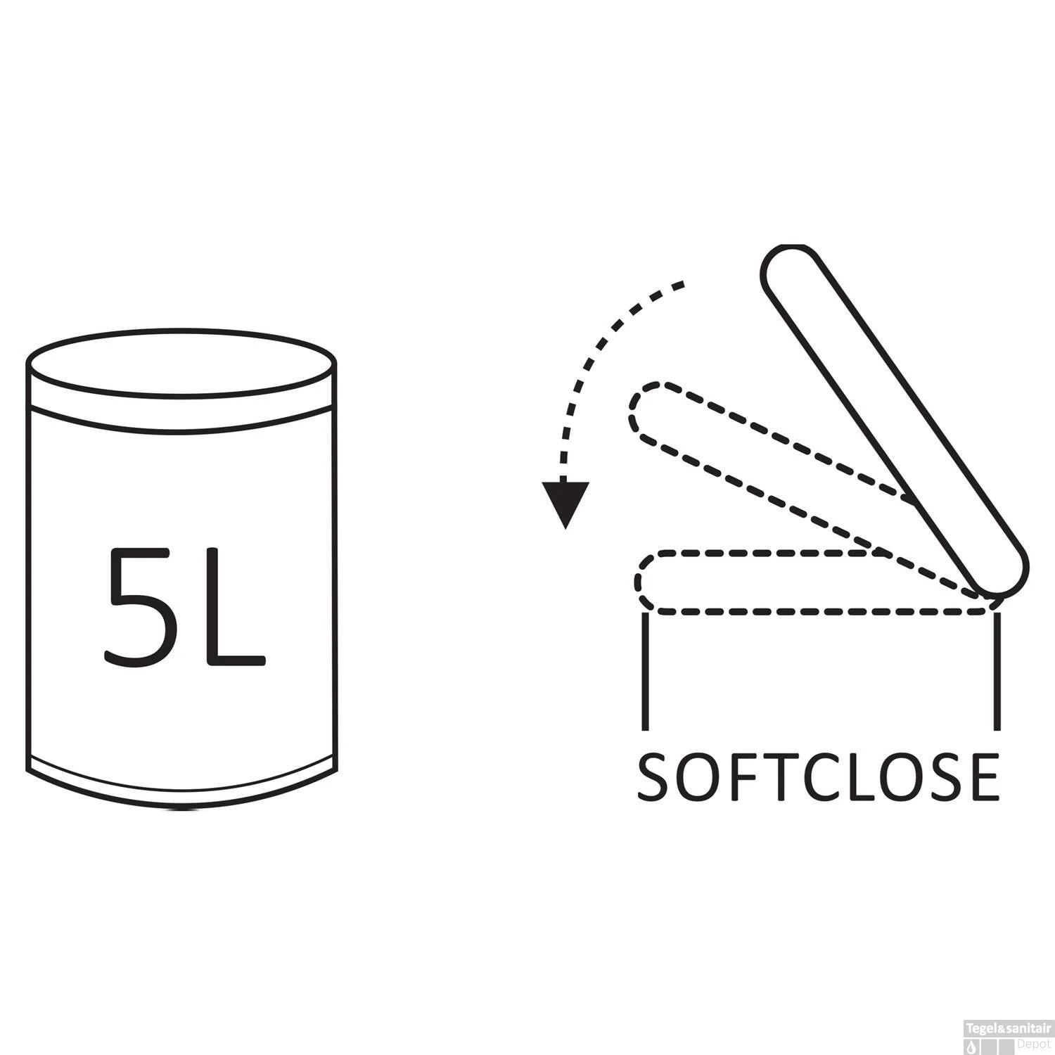 Pedaalemmer Differnz Soft Close Deksel 5 Liter Koper 6 Pedaalemmer Differnz Soft Close Deksel 5 Liter Koper - Afbeelding 4