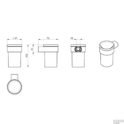 Bekerhouder Sapho Pirenei Hangend 6.9x10.5 Cm Mat Zwart / Satijnglas -Goedkope Stijl Baden Winkel pi1014 bekerhouder sapho pirenei hangend 6.9x10.5 cm mat zwart satijnglas 1