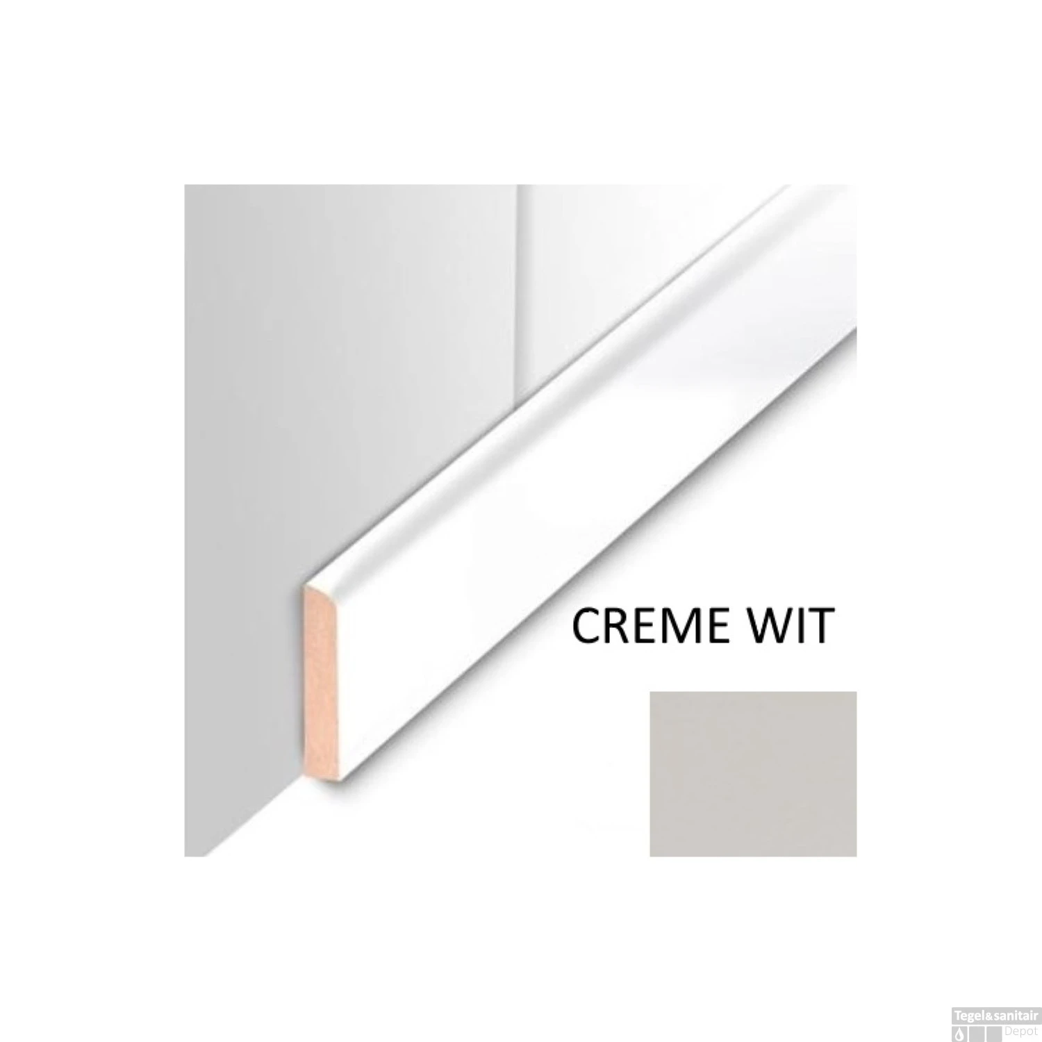 Plafondplint MDF Sanimex Crème Wit 260 Cm X 4 Cm X 8 Mm