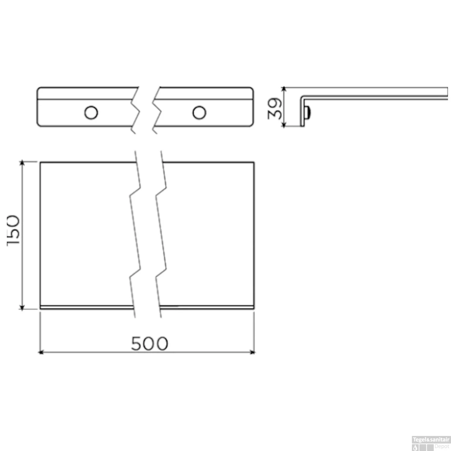 Planchet Clou Fold 50 X 3,9 Cm Chroom 4 Planchet Clou Fold 50 X 3,9 Cm Chroom - Afbeelding 2