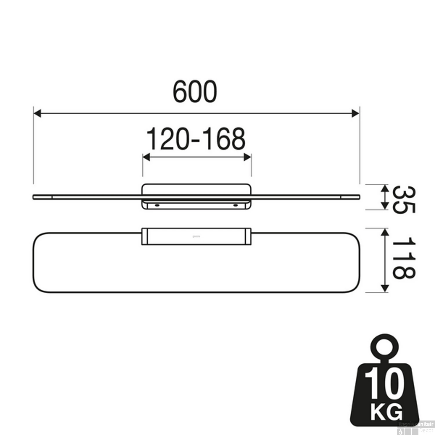 Planchet Geesa Shift Chroom Met Transparant Glas 60 Cm 6 Planchet Geesa Shift Chroom Met Transparant Glas 60 Cm - Afbeelding 4