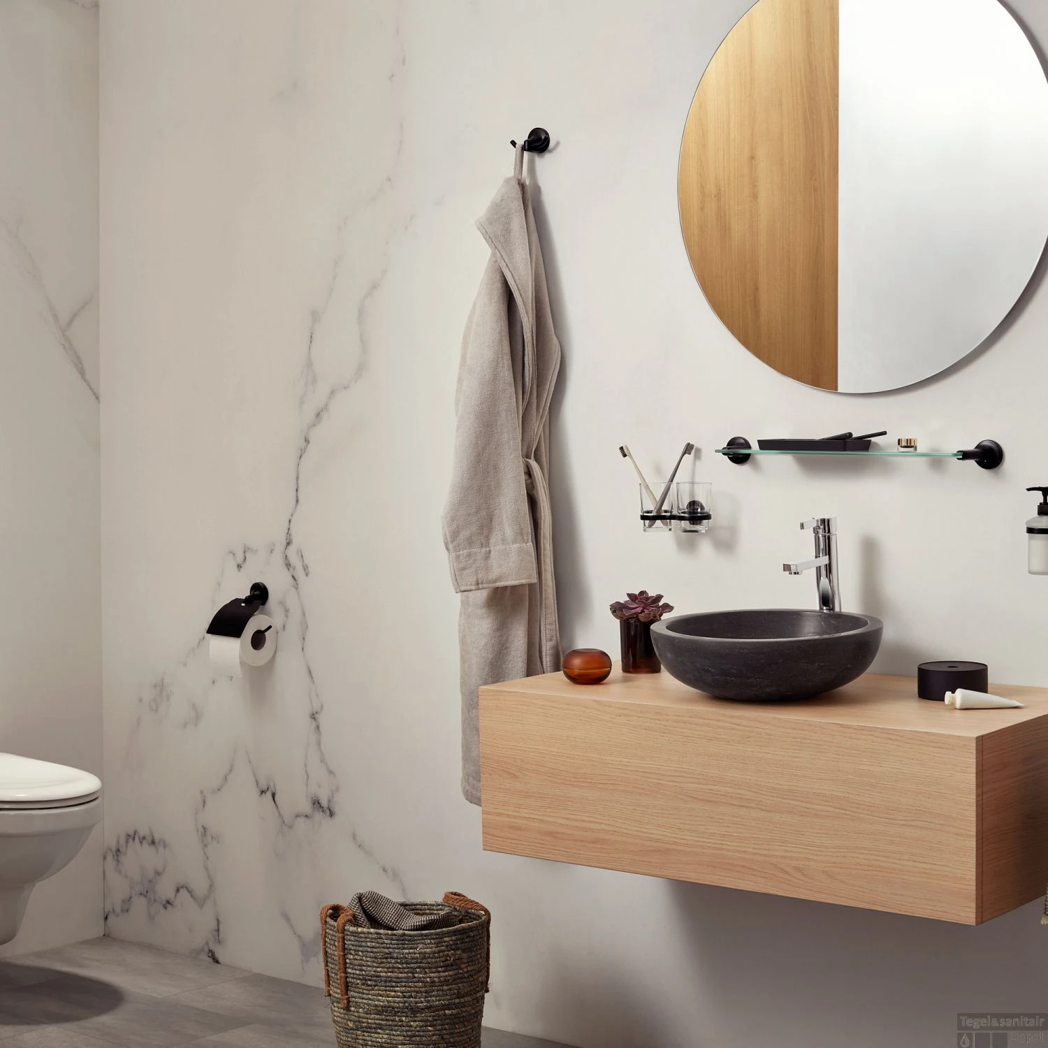 Planchet Haceka Aspen 58 Cm Mat Zwart 5 Planchet Haceka Aspen 58 Cm Mat Zwart - Afbeelding 3