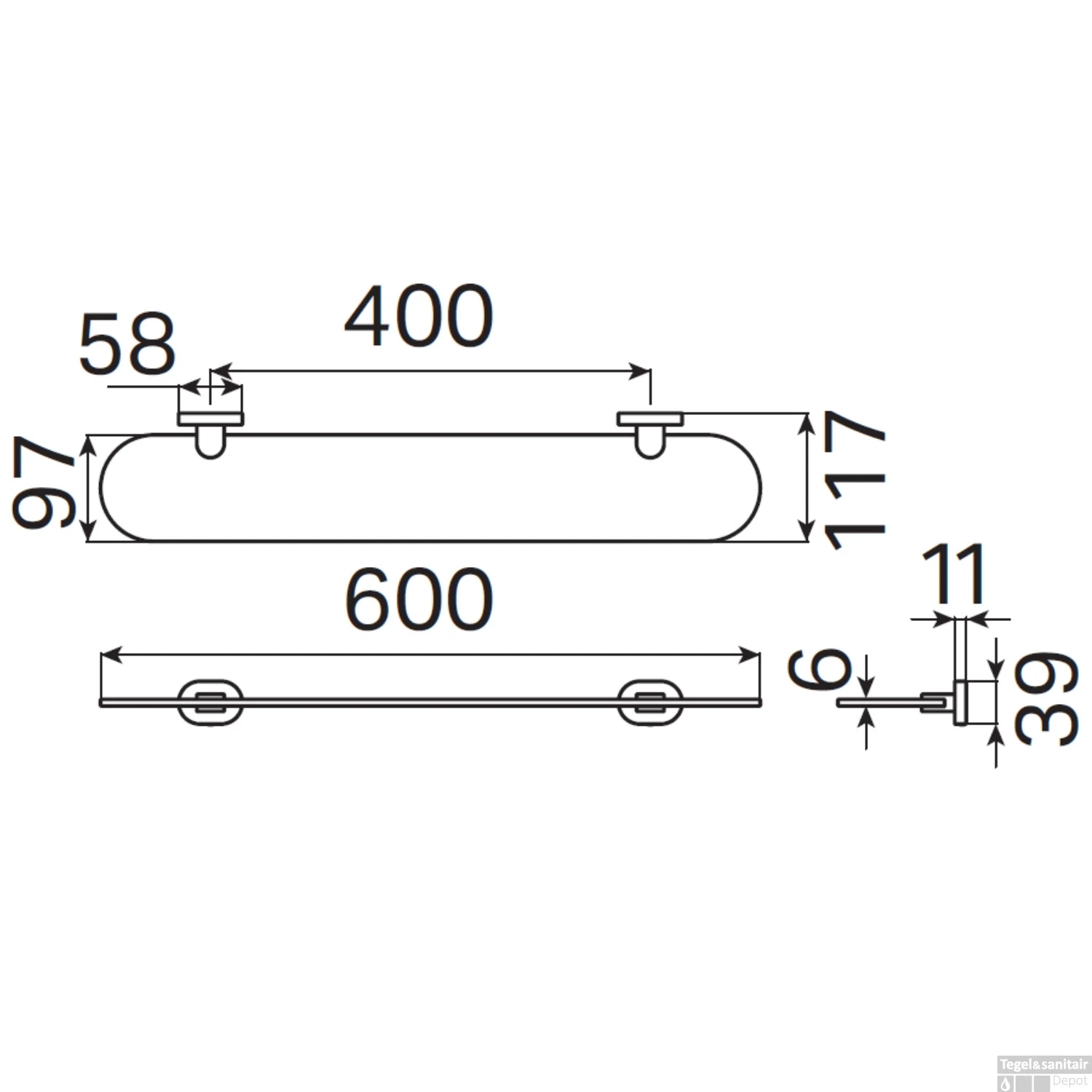 Planchet Haceka Gio 60 Cm Glas Chroom 5 Planchet Haceka Gio 60 Cm Glas Chroom - Afbeelding 3