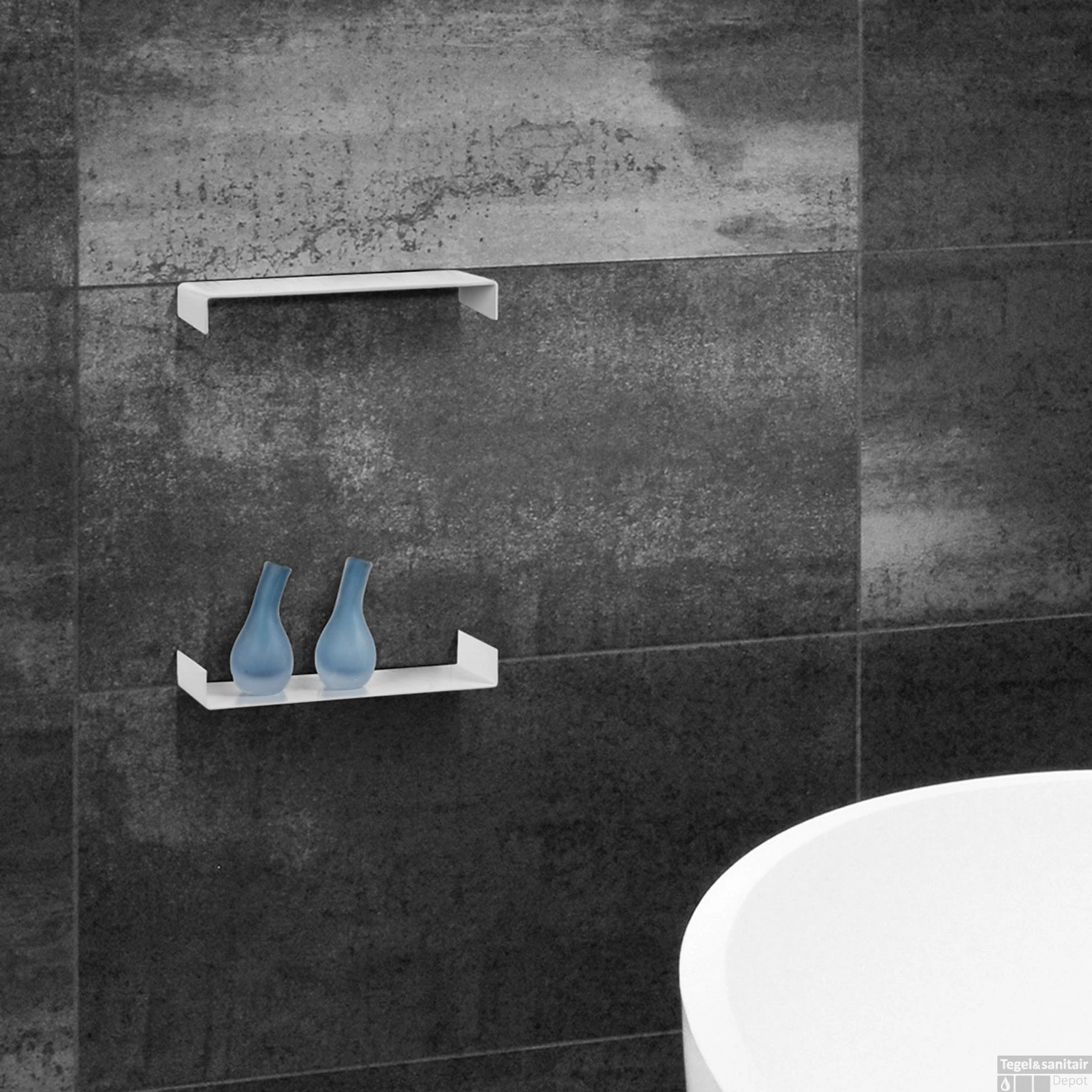 Planchet Inbouw LoooX CShelf 30x10cm Gecoat Staal Mat Zwart 4 Planchet Inbouw LoooX CShelf 30x10cm Gecoat Staal Mat Zwart - Afbeelding 2