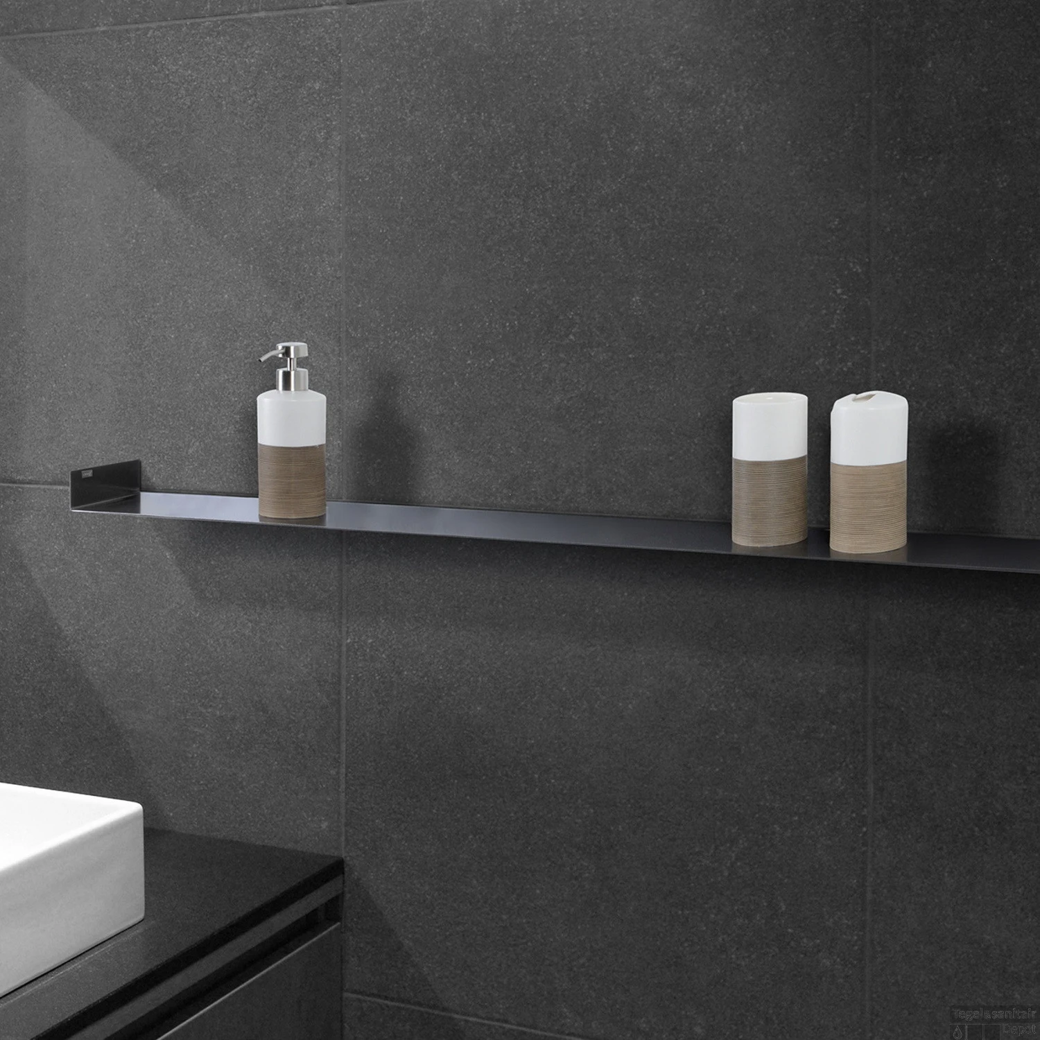 Planchet Inbouw LoooX CShelf 30x10cm Gecoat Staal Mat Zwart 7 Planchet Inbouw LoooX CShelf 30x10cm Gecoat Staal Mat Zwart - Afbeelding 5