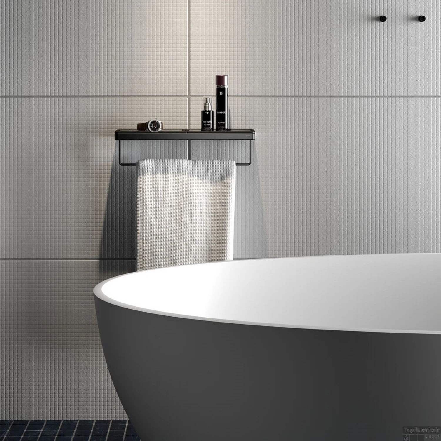 Planchet Met Handdoekrek Geesa Frame 42 Cm Zwart 6 Planchet Met Handdoekrek Geesa Frame 42 Cm Zwart - Afbeelding 4