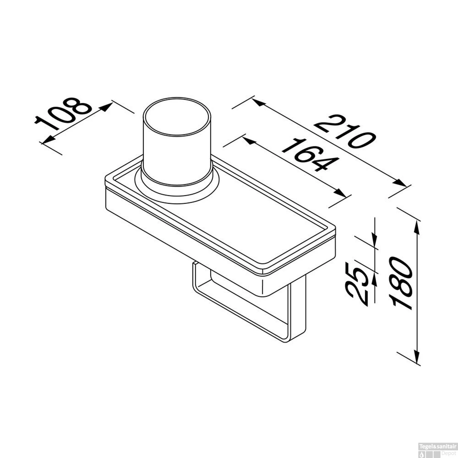 Planchet Met Toiletrolhouder En Houder LED Licht Geesa Frame Zwart Chroom - Afbeelding 4