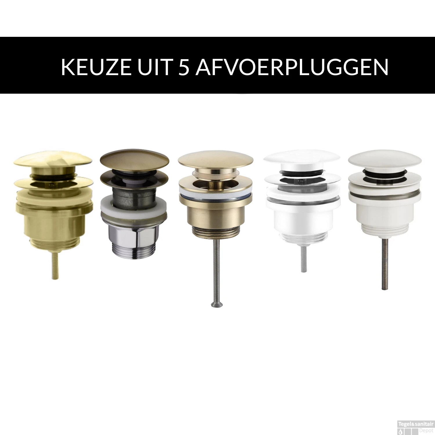 Waskomset BWS Rond 26x12 Cm Keramiek Mat Wit / Goud (inclusief Kraan, Afvoer En Sifon) 6 Waskomset BWS Rond 26x12 Cm Keramiek Mat Wit / Goud (inclusief Kraan, Afvoer En Sifon) - Afbeelding 4