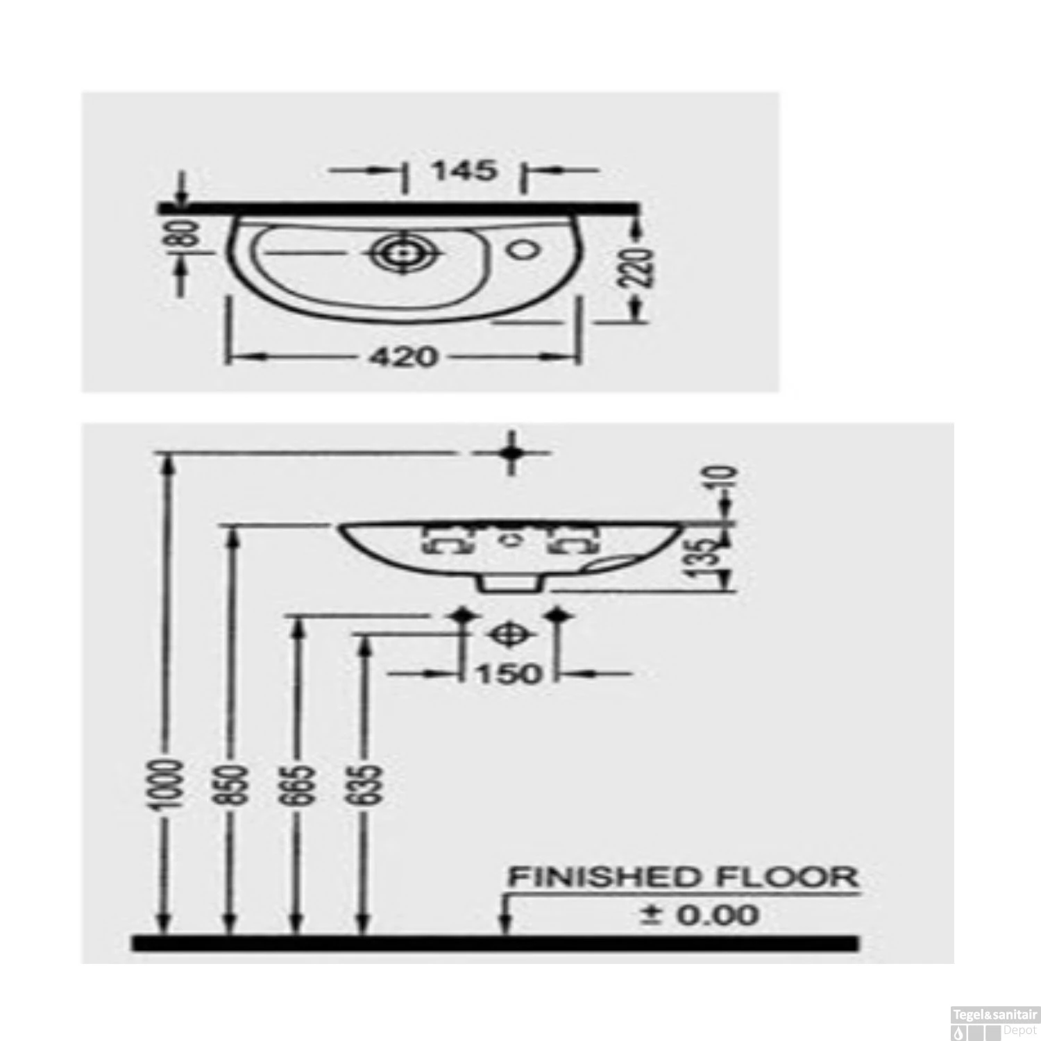 Fonteinset Plieger Compact 42x22CM Wit 5 Fonteinset Plieger Compact 42x22CM Wit - Afbeelding 3