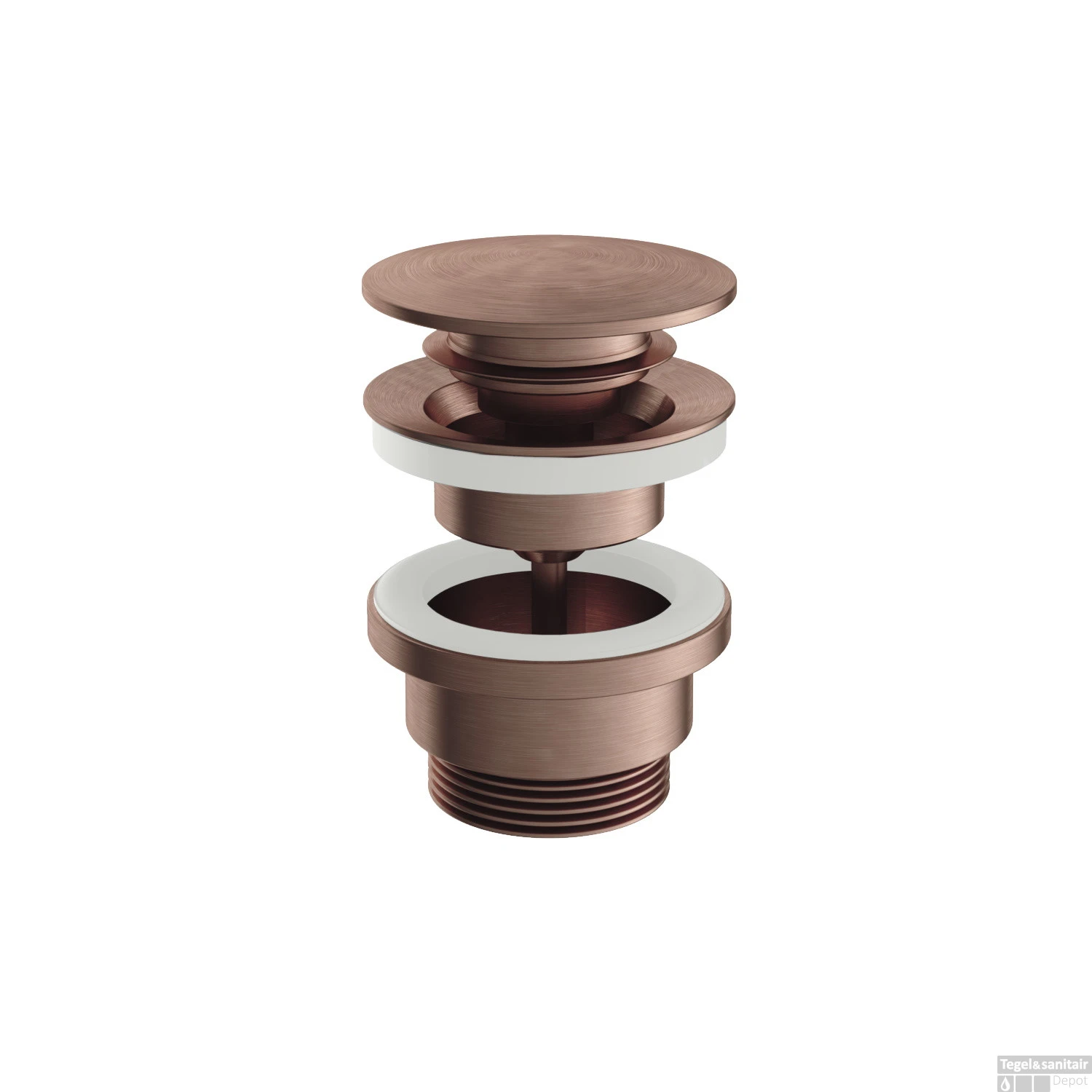 Plug Hotbath Archie Clickplug Schroef Rond Geborsteld Koper PVD 3 Plug Hotbath Archie Clickplug Schroef Rond Geborsteld Koper PVD