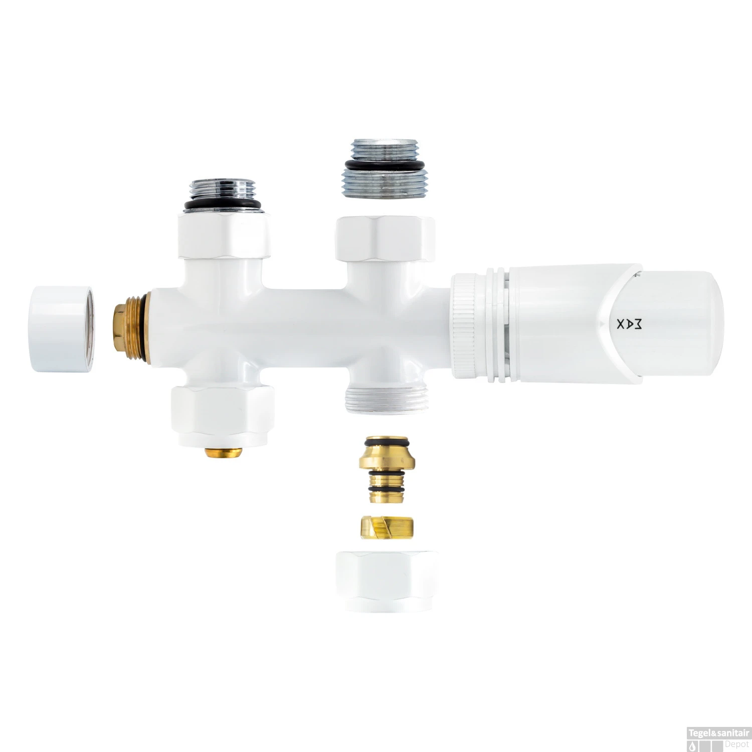 Radiatorkraan Onderblok Boss & Wessing Recht Wit 3 Radiatorkraan Onderblok Boss & Wessing Recht Wit