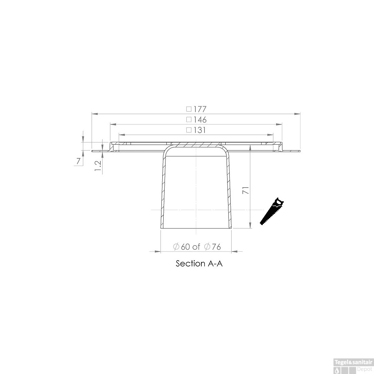 Renovatievloerput Rooster Aquaberg RP15 Met 1 Aansluiting 15x15x1 Cm RVS 4 Renovatievloerput Rooster Aquaberg RP15 Met 1 Aansluiting 15x15x1 Cm RVS - Afbeelding 2