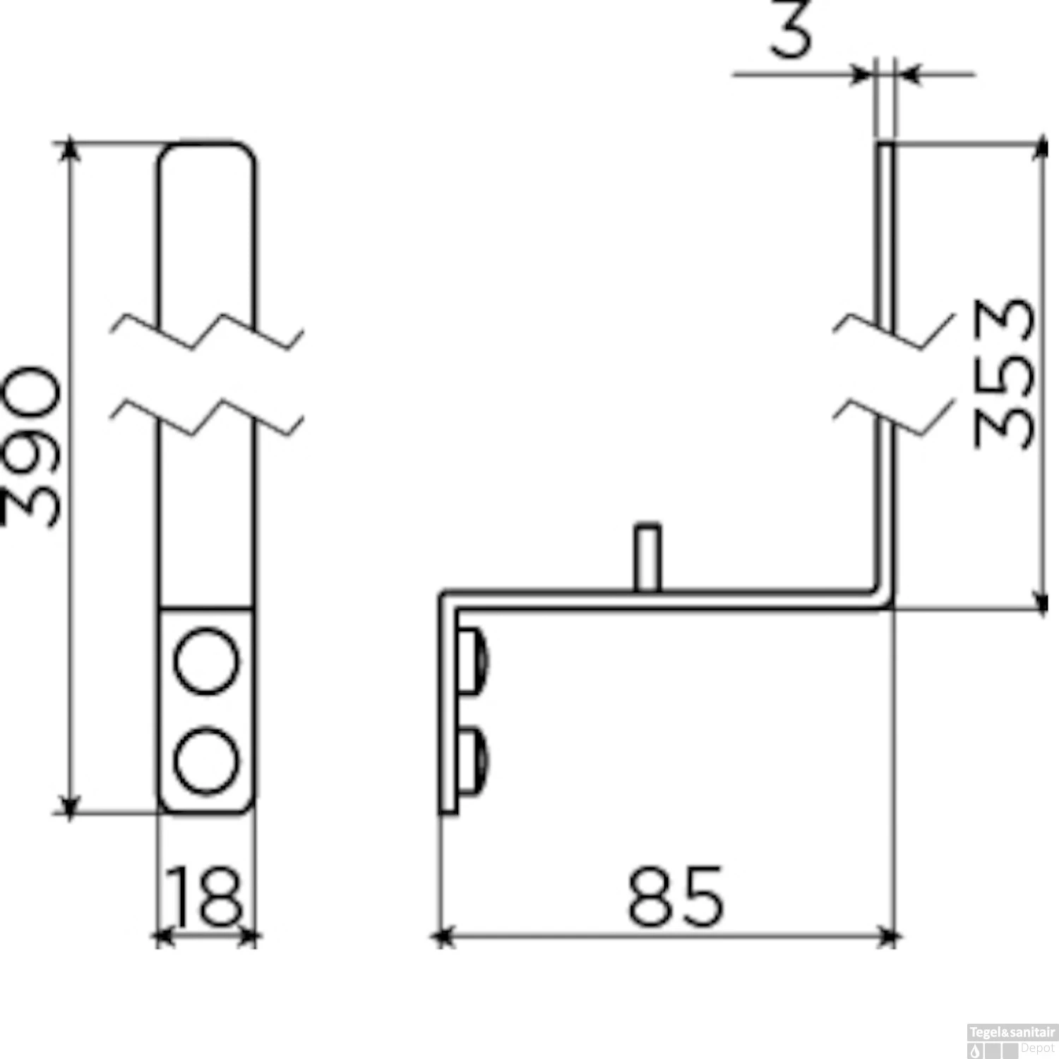 Reserverolhouder Clou Fold 39 X 1,8 Cm Chroom 4 Reserverolhouder Clou Fold 39 X 1,8 Cm Chroom - Afbeelding 2
