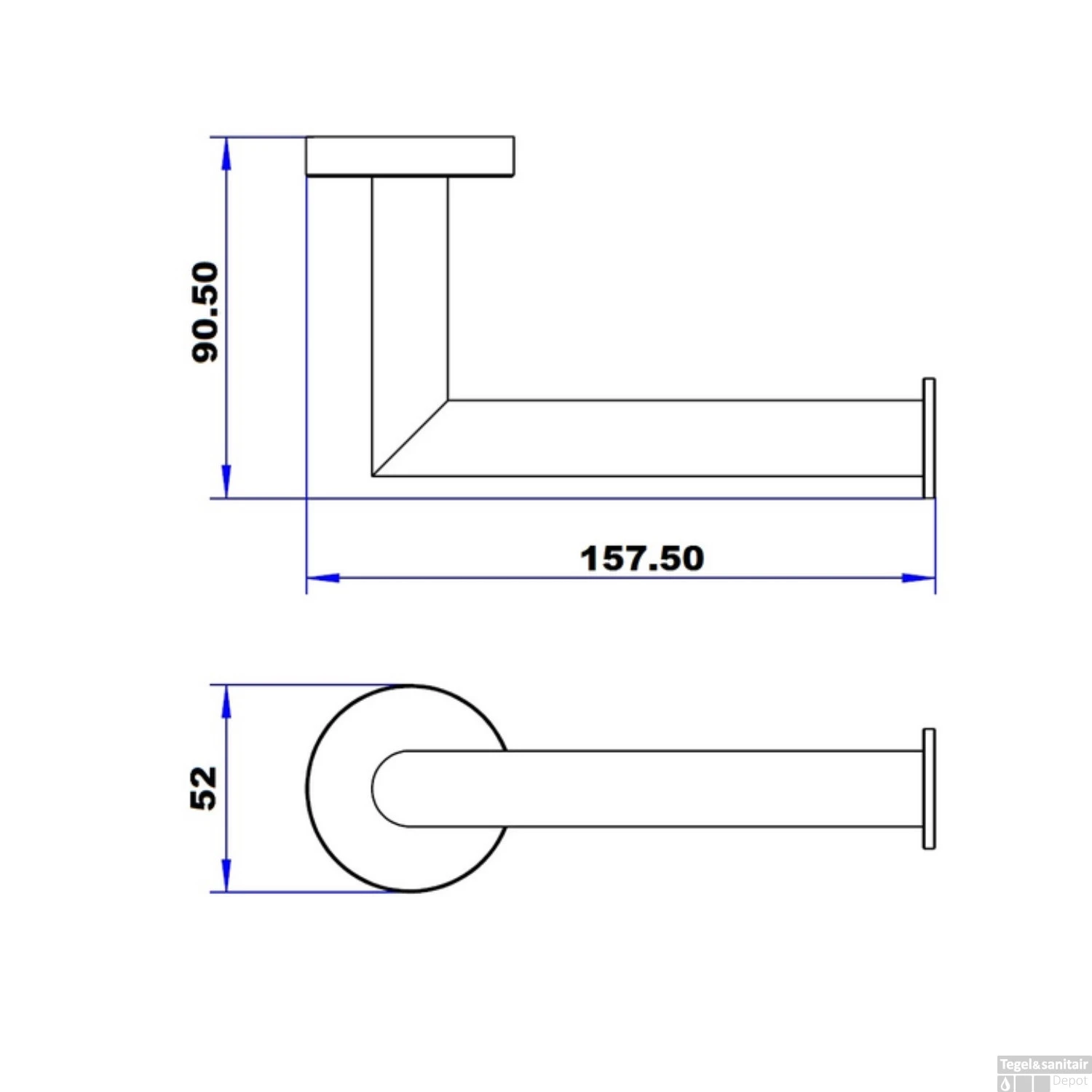 Reserverolhouder Plieger Vigo RVS Brushed 4 Reserverolhouder Plieger Vigo RVS Brushed - Afbeelding 2