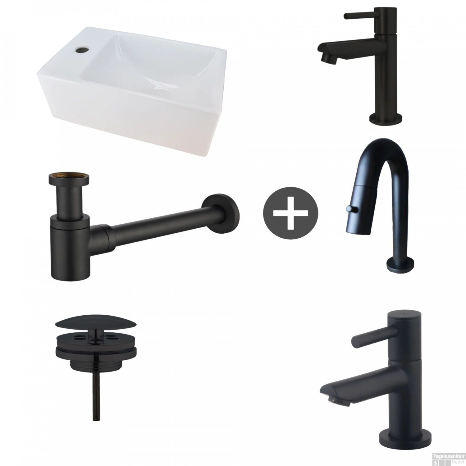 Fonteinpack Rhea XXS Links Keramiek 30.5x18x11 Cm Mat Zwart (Keuze Uit 4 Kranen) 3 Fonteinpack Rhea XXS Links Keramiek 30.5x18x11 Cm Mat Zwart (Keuze Uit 4 Kranen)