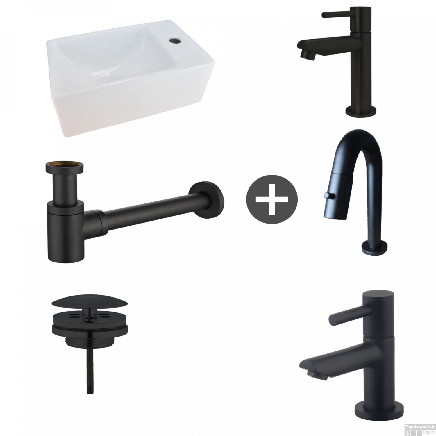 Fonteinpack Rhea XXS Rechts Keramiek 30.5x18x11 Cm Mat Zwart (Keuze Uit 4 Kranen) 3 Fonteinpack Rhea XXS Rechts Keramiek 30.5x18x11 Cm Mat Zwart (Keuze Uit 4 Kranen)