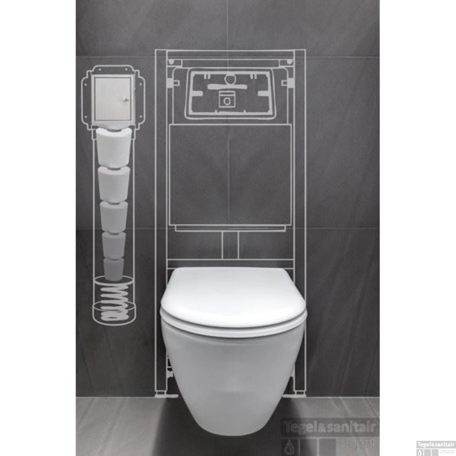 ROLL UP Inbouw Toiletrolhouder Voor 6 Rollen Black Chrome 4 ROLL UP Inbouw Toiletrolhouder Voor 6 Rollen Black Chrome - Afbeelding 2