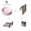 Salenzi Waskomset Hide Circle 40x12 Cm Incl Hoge Kraan Mat Roze (Keuze Uit 4 Kleuren Kranen) -Goedkope Stijl Baden Winkel salenzi waskomset hide circle 40x12 cm incl hoge kraan mat roze keuze uit 4 kleuren kranen 2 2
