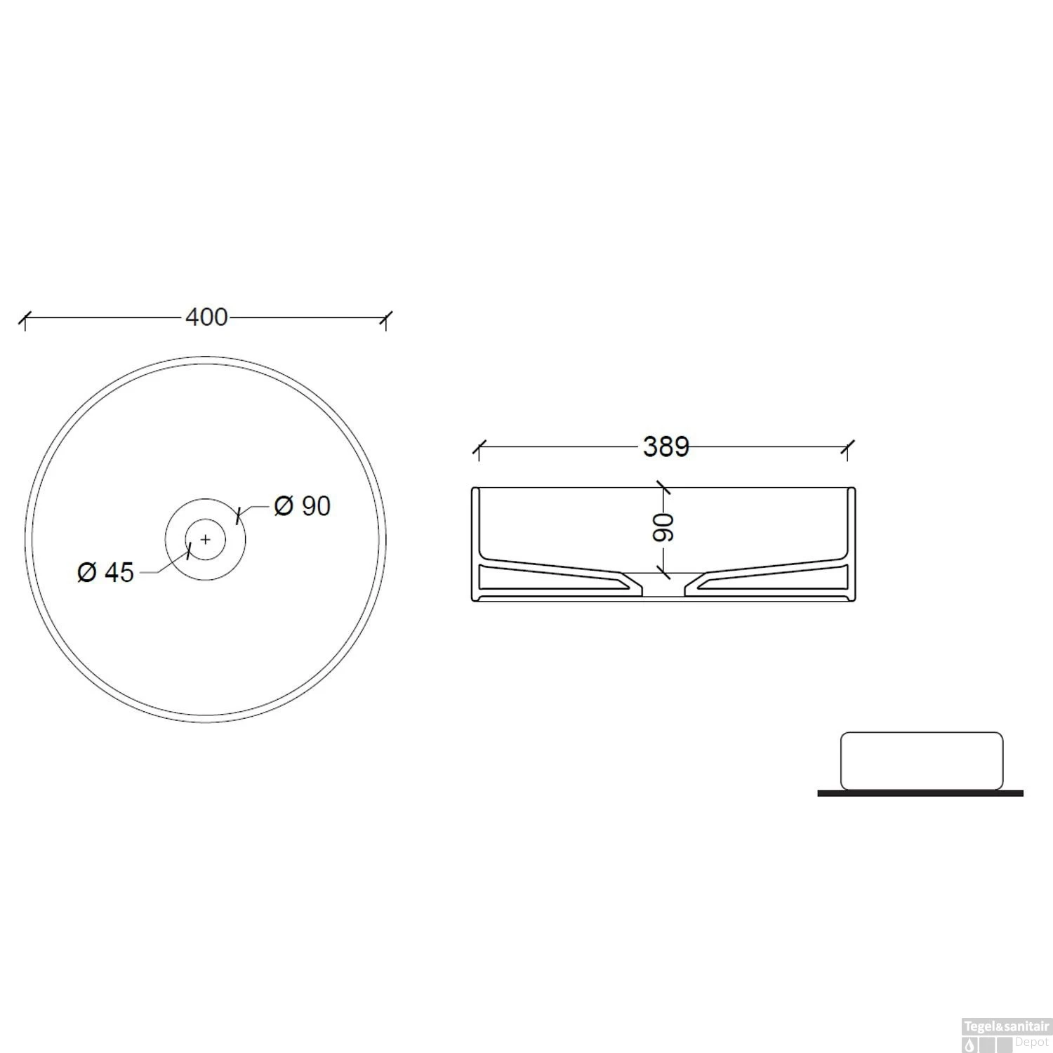 Salenzi Waskomset Hide Circle 40x12 Cm Incl Hoge Kraan Mat Roze (Keuze Uit 4 Kleuren Kranen) - Afbeelding 4