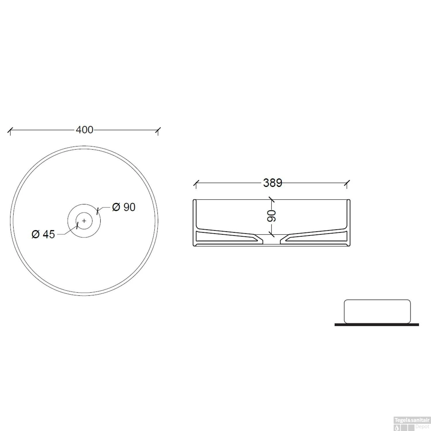 Salenzi Waskomset Hide Circle 40x12 Cm Inclusief Hoge Kraan (Keuze Uit 6 Kleuren) - Afbeelding 4