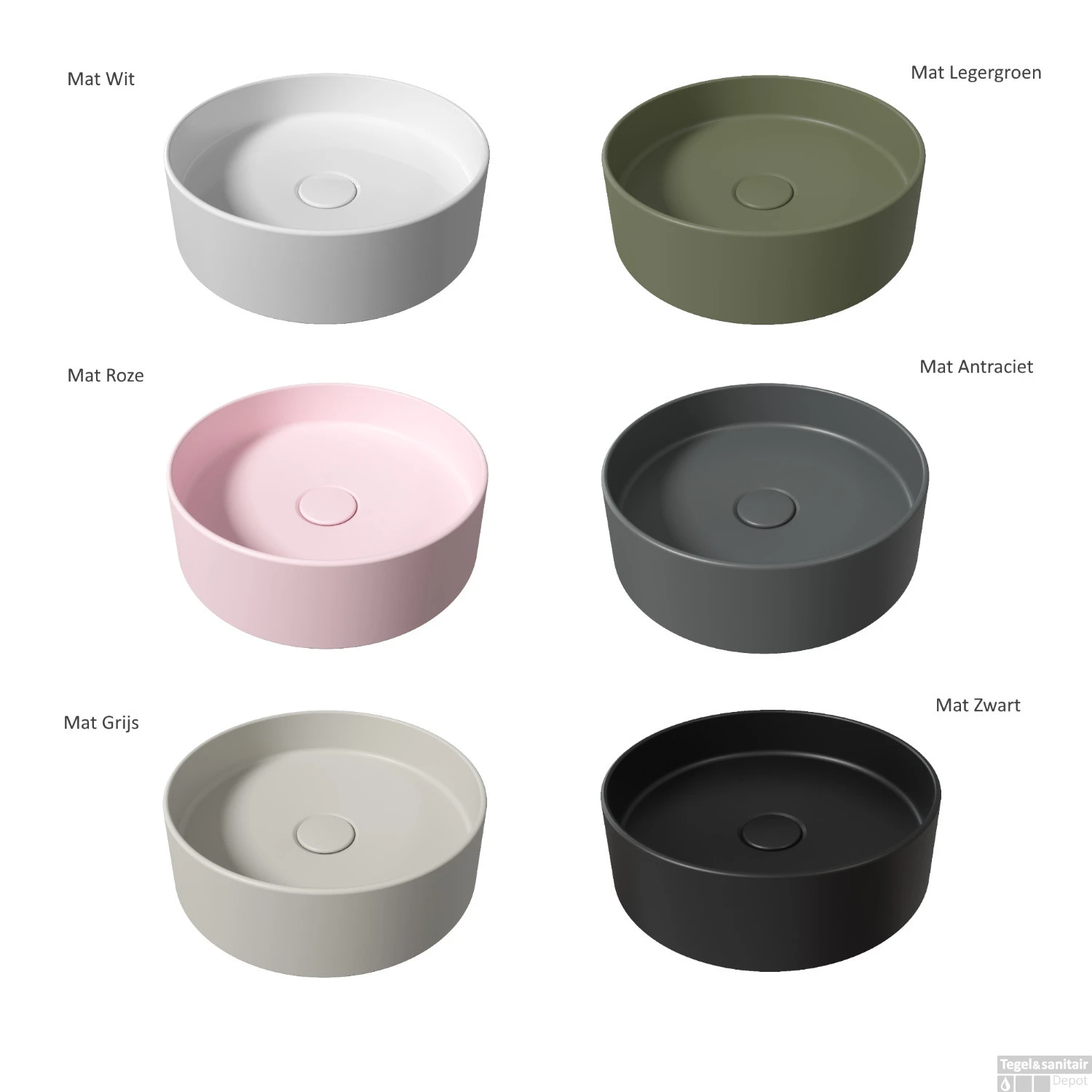 Salenzi Waskomset Hide Circle 40x12 Cm Inclusief Hoge Kraan (Keuze Uit 6 Kleuren) - Afbeelding 3