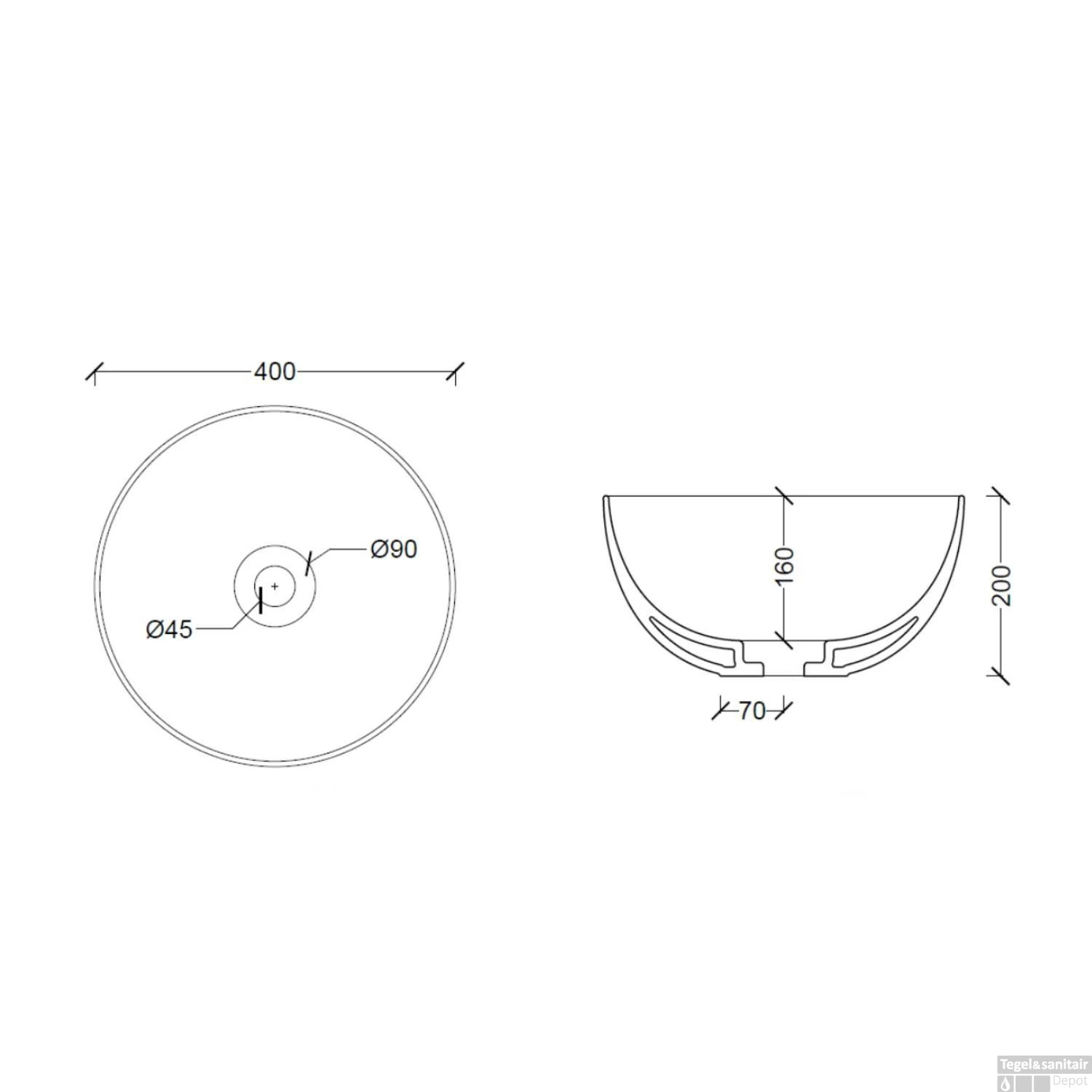 Salenzi Waskomset Unica Round 40x20 Cm Mat Roze (Keuze Uit 4 Kleuren Kranen) - Afbeelding 4