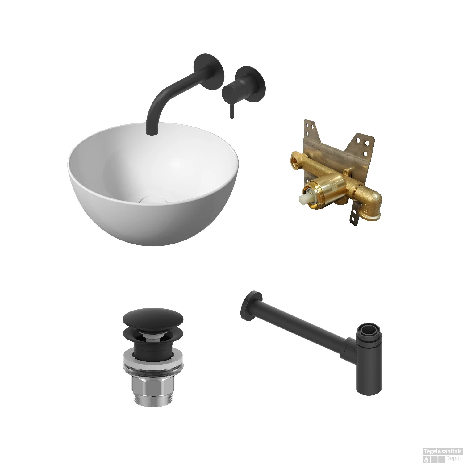 Salenzi Waskomset Unica Round 40x20 Cm (Keuze Uit 7 Kleuren) - Afbeelding 2