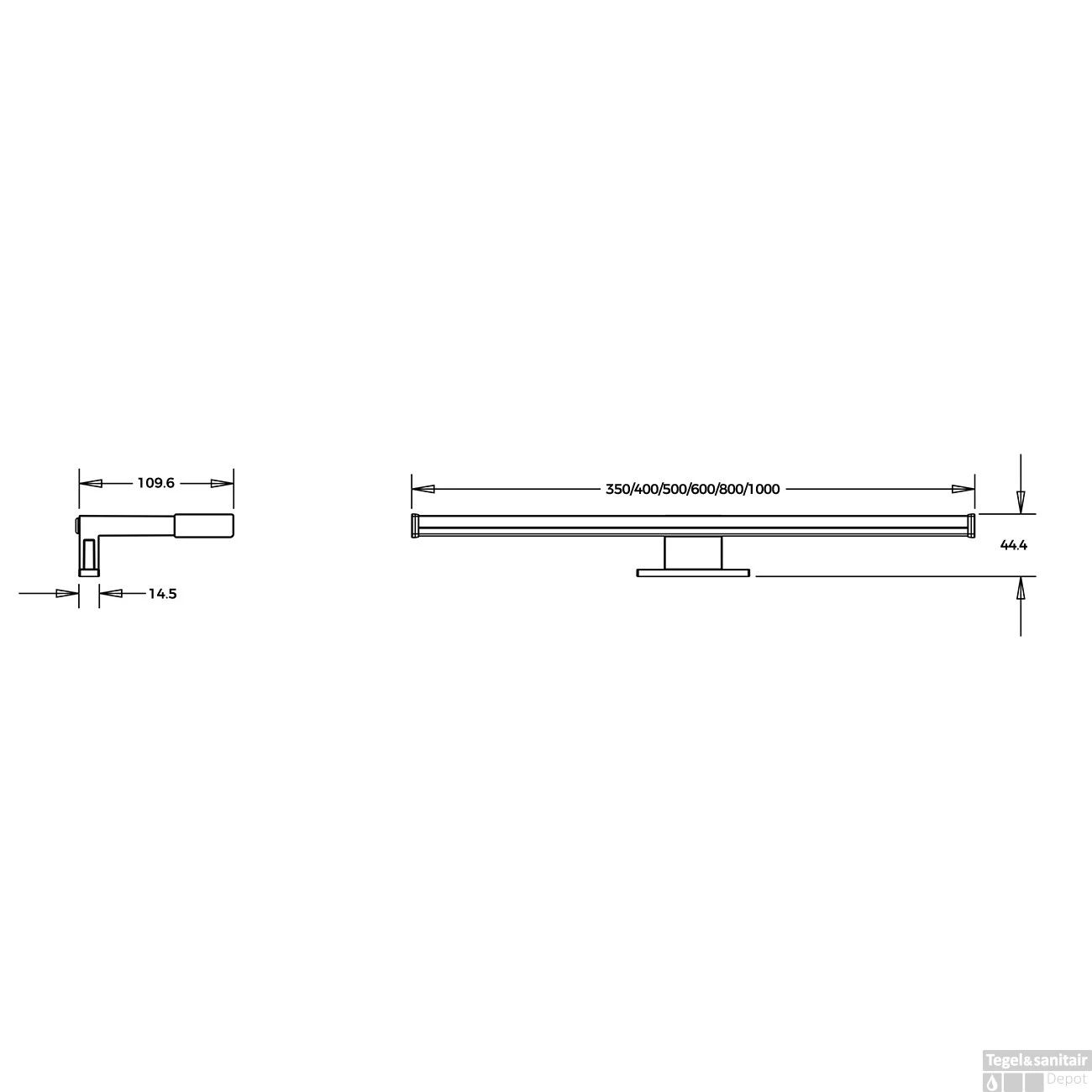 Sanimex Spiegelverlichting Njoy Avola 40x10.9x4.4 Cm Mat Zwart 5 Sanimex Spiegelverlichting Njoy Avola 40x10.9x4.4 Cm Mat Zwart - Afbeelding 3