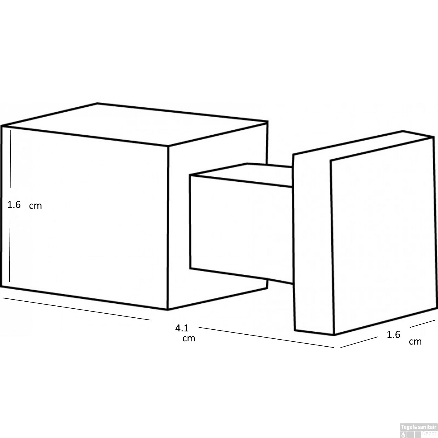 Schroefhaken Tiger Square Chroom 4 Schroefhaken Tiger Square Chroom - Afbeelding 2